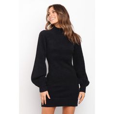 This sweater dress is the perfect blend of sass and sophistication. Featuring an above-the-knee length with a high neckline, long sleeves and ribbed hem, it's chic and warm all at once! The soft knit feel ensures that you stay cozy without compromising on style. Petal And Pup, Dresses By Length, Winter Dresses, Casual Tops, The Knee, Knit Top, Fitness Fashion, Knee Length, Sweater Dress