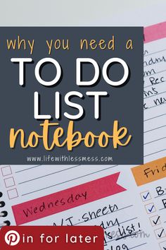 a notebook with the title why you need to do list notebook