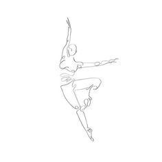 a drawing of a ballerina in the air