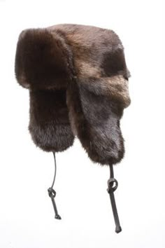 With leather ties and quilt lining. Shell: 100% Otter Lining: 100% Polyester Quilted Lining Made in Canada Washing Instructions: Fur Clean Only Crown Cap, Luxury Hats, Aviator Hat, Russian Style, The Soviet Union, Russian Fashion, Leather Hats, Fur Hat, Heritage Fashion