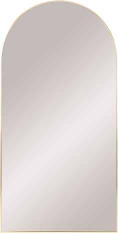 an arch shaped mirror with gold trim