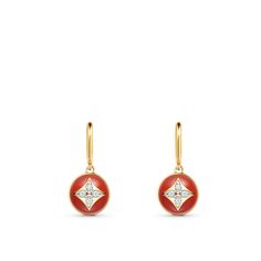 LOUIS VUITTON® - Color Blossom Earrings, Yellow Gold, White Gold, Cornelian And Diamonds - Gold Louis Vuitton Travel, Louis Vuitton Store, Louis Vuitton Red, Jeweled Earrings, Louis Vuitton Jewelry, Diamonds And Gold, Red Earrings, Vintage Louis Vuitton, Fine Jewelry Collection