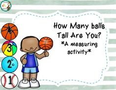 an image of a boy with balls and numbers on his face, in front of a sign that says how many balls tall are you?