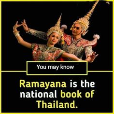 two women dressed in traditional thai garb with text that reads, do you know ramayana is the national book of thailand?