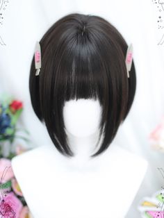 The price is for a wig only, others are not included. Garment Size SizeFree SizeHair Length25 Short Hair Japanese Style, Twintails Hairstyle, Short Hair Japanese, Black Colored Hair, Short Black Hair Wig, Pretty Hair Cuts, Short Black Wigs, Double Ponytail, Kawaii Hairstyles