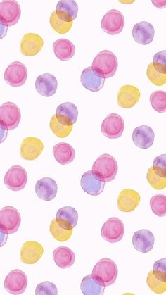 watercolor polka dots on white background