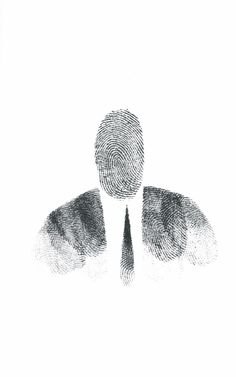 a fingerprint image of a man's face and neck