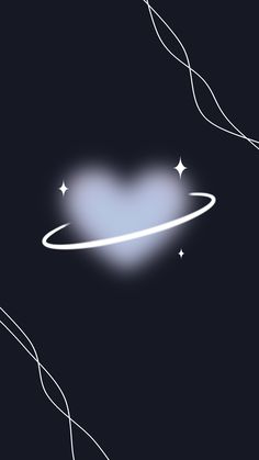 a heart shaped object is flying through the night sky with stars and swirls around it