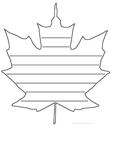 the outline of a maple leaf on a white background with lines drawn in front of it