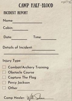 an incident report is shown with the name and number on it's cover sheet