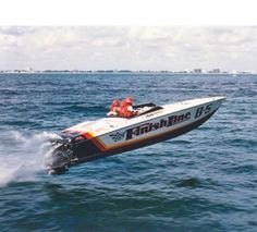 a speed boat in the middle of the ocean