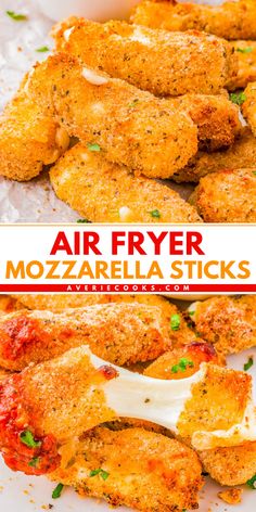 Is your game day menu all set? Don't forget this mozzarella cheese stick recipe! This Super Bowl party food idea is also an easy New Year appetizer. Served with marinara dipping sauce, these Air Fryer Mozzarella Cheese Sticks are sure to be a hit! Air Fryer Mozzarella Sticks, Air Fryer Mozzarella, Homemade Mozzarella Sticks, Mozzarella Sticks Recipe, New Air Fryer Recipes, Air Fryer Recipes Snacks, Italian Seasonings, Savory Bites, Air Fryer Oven Recipes