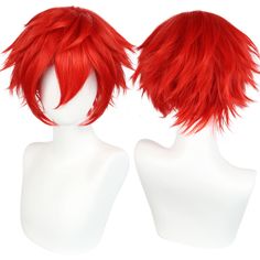 PRICES MAY VARY. ♥♥Real Design of Wig as Same as the Anime Character:All Style of our short wig cosplay Are Designed by Our Professional Cosplayer & Designer. We Have over 10 Years Design Experience & Cooperated with Comic Con ♥♥Adjustable Cap Size for All Head Circumference:men's wigs costume are Designed with 2 adjustable straps , 2 Hooks & Soft Breathable Material Structure.Adjust Red boy wig Size from Small to Medium to Large.No Worry about Size. ♥♥Easily Styled by Your Need: Our Wigs are Ma Short Red Wig, Red Curly Wig, Red Cosplay, Red Wig, Party Wig, Red Costume, Men's Wigs, Bright Red Hair, Mens Wigs