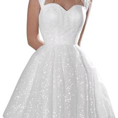 Prom Dresses White Sparkly, White Dama Dresses, Fancy Dress For Teens, White Hoco Dress, White Sparkle Dress, Sparkly Short Dress, White Sparkly Dress, 8th Grade Prom Dresses, White And Silver Dress