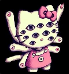 the hello kitty character is wearing a pink dress