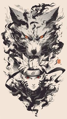 two anime characters with red eyes and black hair