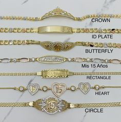 the different types of bracelets are shown