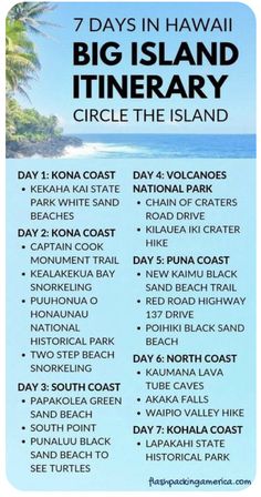 the 7 days in hawaii big island itinerary