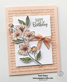 a handmade birthday card with flowers on it