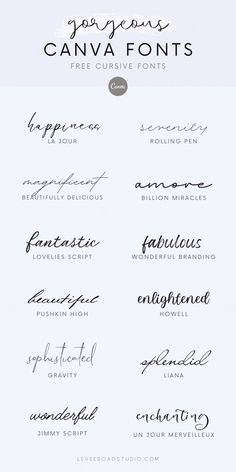 an image of the font and numbers for different types of lettering, including cursive