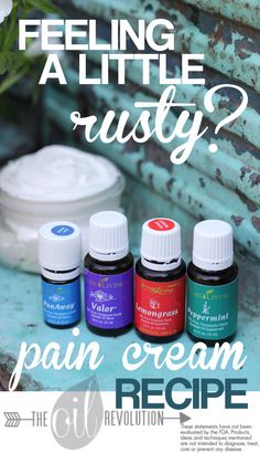 PAIN CREAM RECIPE USING ESSENTIAL OILS - recipe for cream or roller bottle Young Living Oils Recipes, Living Oils Recipes, Essential Oils For Pain, Essential Oil Remedy, Young Living Essential Oils Recipes, Yl Oils, Pain Relief Cream, Essential Oils Herbs, Essential Oils Health