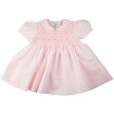 Easter Smocked Dress, Smocked Baby Girl Dresses, Classic Baby Clothes, Smocked Baby Dresses, Girls Smocked Dresses, Special Occasion Gowns, Girls Smock, Pink Embroidery, Standard Dress