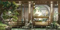 Asian Architecture, 4 Wallpaper, Japon Illustration, Landscape Background, Fantasy Castle, Chinese Architecture