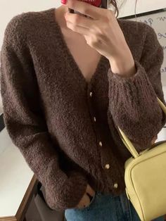 Size Shoulder:26-46cm            Bust:68-96cm                 Length:47cm          Sleeve Length:54cm Size mearsured by ourselves, sometimes has some errors, but always within 3cm. "- ": refers to the elastic range of the clothes. Overall Jumper, Korean Tops, Winter Knitwear, Coffee Sweater, Elegant Sweater, Female Clothing, Estilo Chic, Sweater Collection, Crop Top Sweater