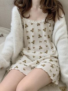 Teddy Bear Pajamas Cute Night Outfits Pajamas, Softie Outfits, Shameless Dr, Bear Pajamas, Cute Loungewear, Kawaii Pajamas, Pijamas Women, Night Pajama, Your Adorable