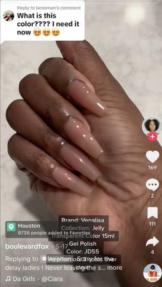 Ballerina Medium Nails Designs, Draya Michele Nails, Natural Nail Ideas Fall, Ballet Nails Shape, Gel Glue On Nails, Pink See Thru Nails, Nude Nails On Black Women, Fall Nails Natural Nail, Nude Gel Nail Designs