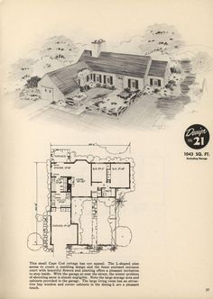 an old house with two floors and one floor plan, as well as another drawing