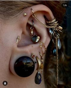 Ear Curation Gauges, Happy New Years 2023, New Years 2023, Unique Piercings, Gauged Ears, Snakebites