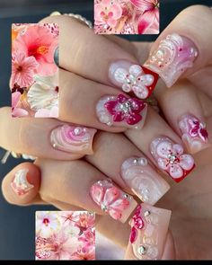 Flower Knows Aesthetic, Manicure Aesthetic, Quartz Nails, Quartz Nail, Unique Acrylic Nails, Kawaii Nails