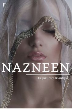 a woman with her eyes closed and veil over her head is featured on the cover of magazine nazneen