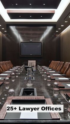 a large conference table with chairs around it