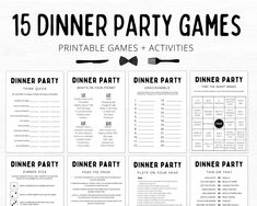 the printable dinner party games are great for kids and adults to play on their own