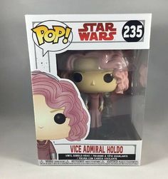 a pop vinyl figure in a box with the star wars character on it's back