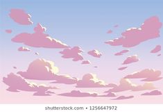 the sky is filled with clouds and pink hues in shades of blue, purple, and white