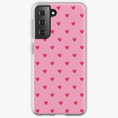 a pink phone case with red hearts on it iphone case / cover for samsung galaxy s10