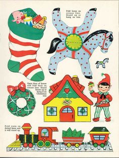 an old children's toy catalog with christmas decorations