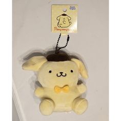 Pompompurin Plush Mascot Stuffed Animal With A Beaded Keychain To Hang It On Your Bag. Brand New From Sanrio Japan. Pompompurin Keychain, Pompompurin Plush, Pikachu Keychain, Sanrio Yellow, Sanrio Pompompurin, Japan Color, Sanrio Japan, Beaded Keychain, Cell Phone Holster