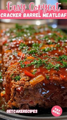 a close up of a meatloaf on a plate