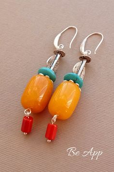 Multicolored Earrings, Beach Jewelry Boho, Beaded Jewelry Necklaces, Vintage Jewelry Sets, Natural Stone Earrings, Earrings Handmade Dangle