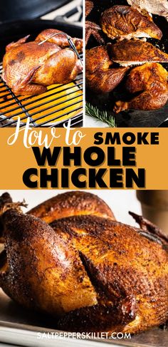 Whole Chicken Recipes Smoked, Smoked Chicken Roaster, Smoked Fryer Chicken, Whole Chicken Pellet Smoker, Smoker Whole Chicken Recipes, Smoked Full Chicken, Whole Chicken On The Smoker, Smoked Whole Chickens, Whole Chicken In Smoker Recipes