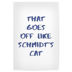 the words that goes off like schmadt's cat are written in blue ink