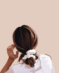 a painting of a woman with her hair in a bun