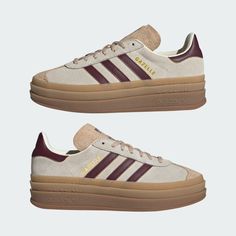 adidas Gazelle Bold Shoes - White | Free Shipping with adiClub | adidas US Women Shoes Everyday, Adidas Shoes Women Gazelle, Women’s Adidas Shoes, Adidas Platform Gazelle, Trendy Tennis Shoes Women, 2025 Shoes Trends Women, Gazelle Shoes Outfit, Bold Gazelle, Adidas Gazelle Bold Outfit