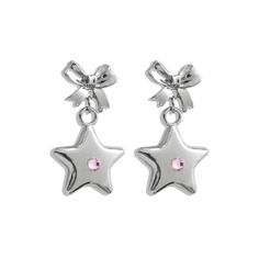 Bellatrix Pink Star Earrings Cheap Pink Y2k Style Jewelry, Earrings Yk2, Brandy Melville Star Earrings, Cheap Pink Star-shaped Earrings, Regina George Earrings, Bow Earring, Pink Star, Trendy Ring, Silver Bow