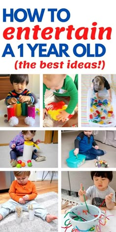 The best list of activities for 1 year olds - actual ideas kids will love that will take seconds to set up! This list will SAVE YOU! Home Activities For One Year Old, Play For 1 Year, 1 Year Activity, Activities To Do With A One Year Old, 1 Year Play Ideas, Activities With One Year Old, Activities For 17 Month Old Toddlers, 1 Yrs Old Activities, Diy Toys For 1 Year