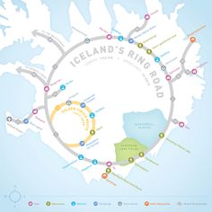 a map of iceland's ring road